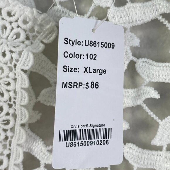 NEW $86 Suzanne Betro Womens XL Ivory Lace Cardigan Open Knit Top - Picture 12 of 16